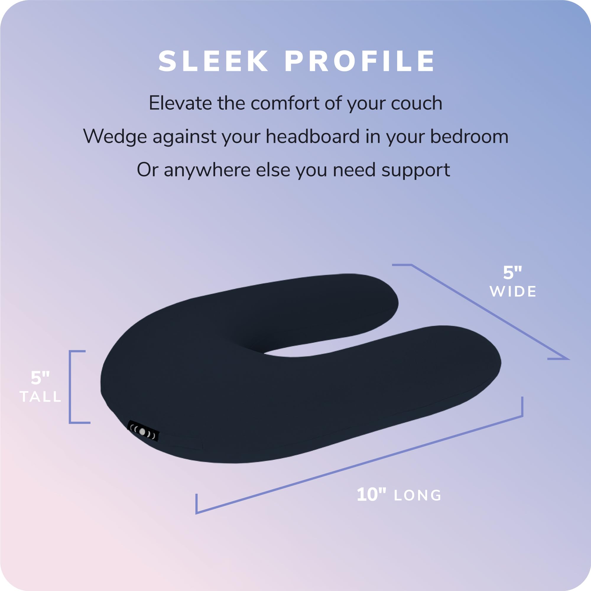 Moon Pod Crescent Backrest for Bean Bag Chair - Zero-Gravity Support for Stress Relief & Deep Relaxation | Ultra Soft Ergonomic Back & Neck Support | Navy Blue | Perfect for Living Room, Bedroom, Office & Family Use