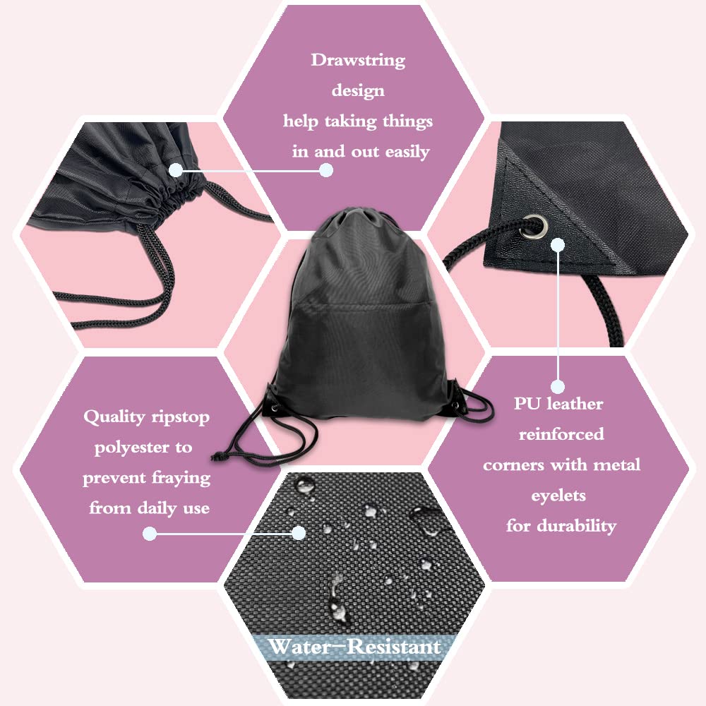 Haizct Sparkly Pirouette Drawstring Backpack - Ballet Dance Bag for Yoga & Rehearsal | Perfect Gift for Dancers & Actors | Great for Dance Classes, Gym & Travel