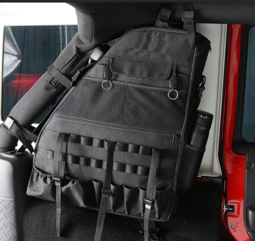 Hooke Road Roll Bar Storage Bags Organizer Saddle Bag for 1997-2025 Jeep Wrangler TJ JK JL Unlimited 4-Door - Durable & Waterproof Pair - Perfect for Off-Roading, Camping & Outdoor Adventures