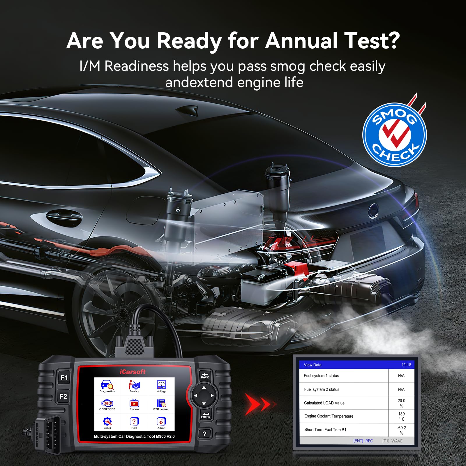 iCarsoft M900 V2.0 OBD2 Scanner for Mercedes Benz & Sprinter - Professional Diagnostic Tool for Engine, Transmission, ABS, Airbag Systems | Oil Reset, SAS, EPB, ETC, INJ Reset & Battery Test | Perfect for Mechanics & DIY Car Repairs