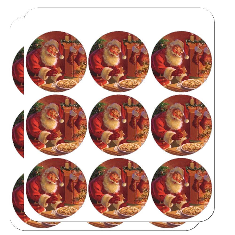 Christmas Santa Milk & Cookies Planner Stickers - Holiday Scrapbooking Calendar Decals for DIY Crafts, Journaling & Gift Wrapping