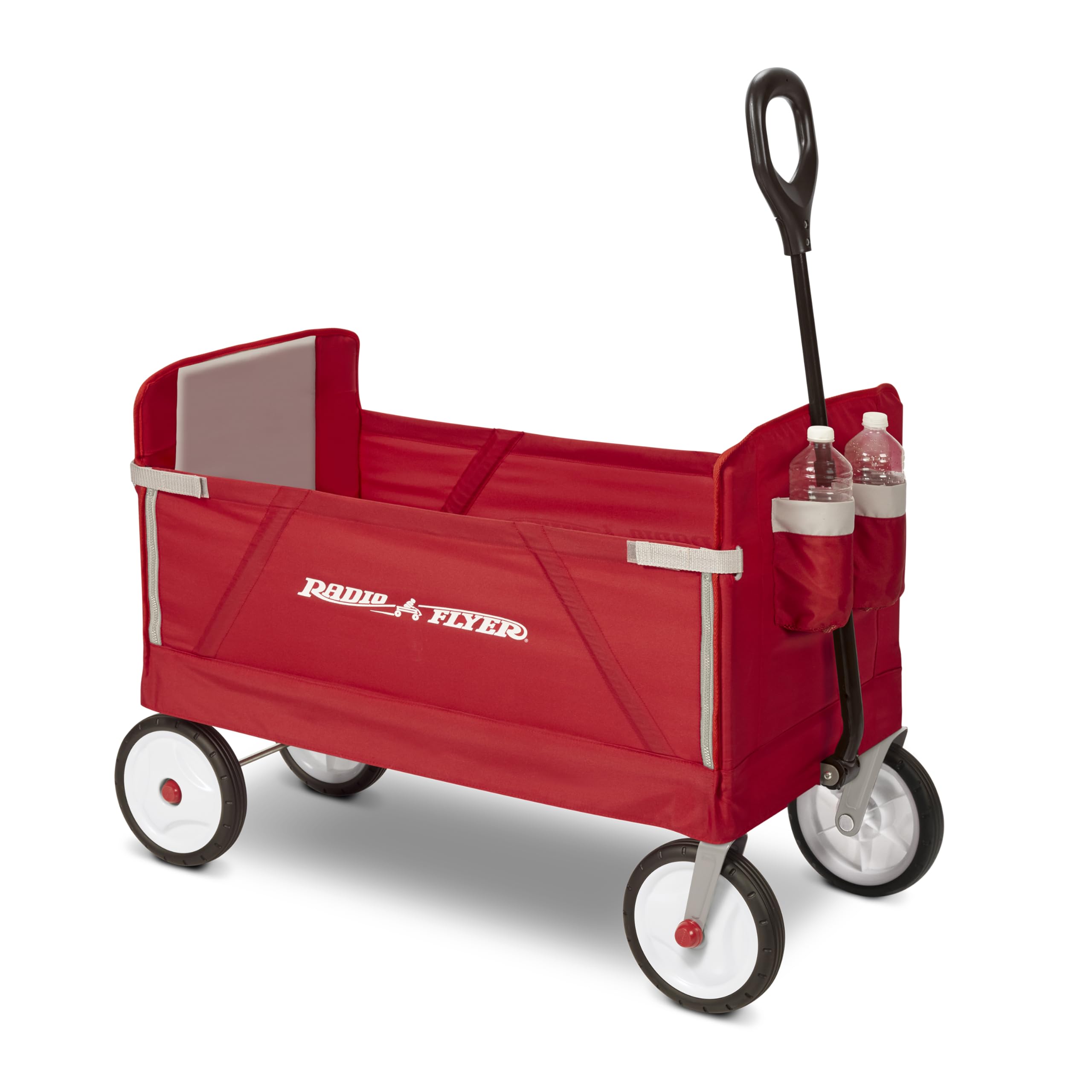 Radio Flyer 3-in-1 EZ Fold Wagon - Red Collapsible Wagon for Kids, Cargo & Garden | Foldable Utility Wagon for Outdoor, Beach, Camping & Grocery Shopping