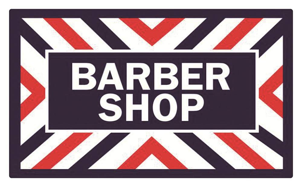 ATOLY Non-Slip Striped Doormat for Barber Shops - 18x30 Inch Blue Indoor/Outdoor Entrance Rug with Rubber Backing | Perfect for Salon Entryways, Home Front Doors & Wet Areas