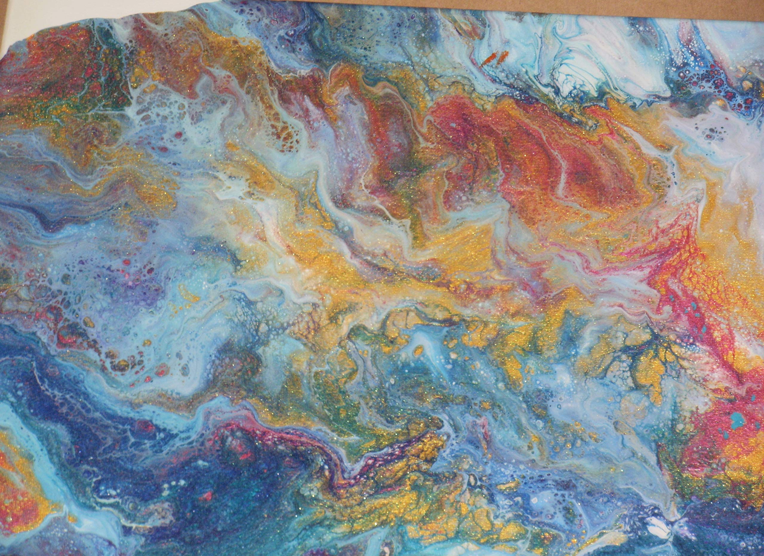 Dutch Flow 3 - Original Abstract Expressionist Acrylic Flow Painting on Canvas Wall Art (16x20 Inches) - Perfect for Modern Living Room, Office & Home Decor