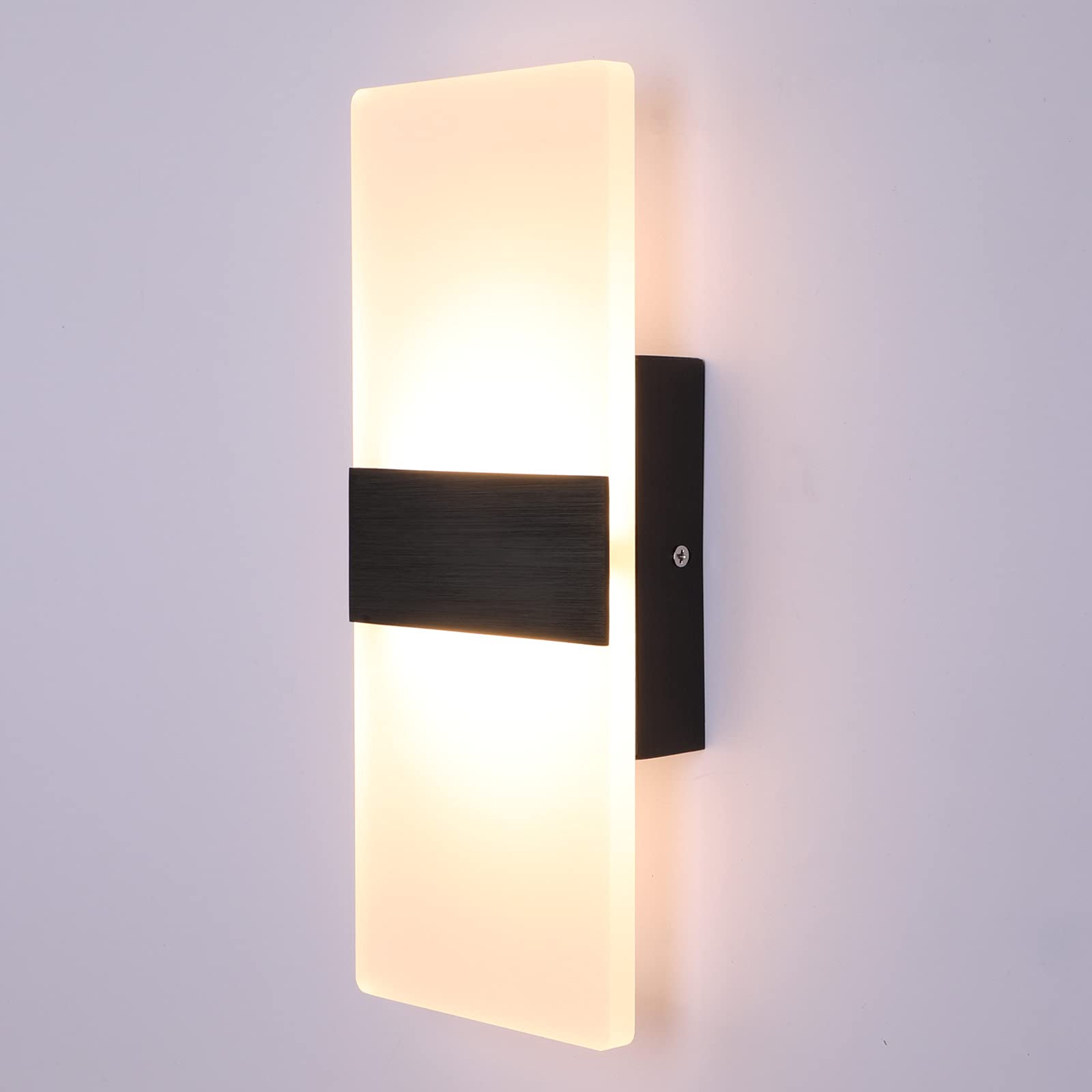Lightess Modern Wall Sconce - 12W LED Wall Light Fixture for Bedroom, Living Room & Hallway | Energy Efficient Indoor Wall Mount Lamp (Warm White) | Perfect for Ambient Lighting & Home Decor