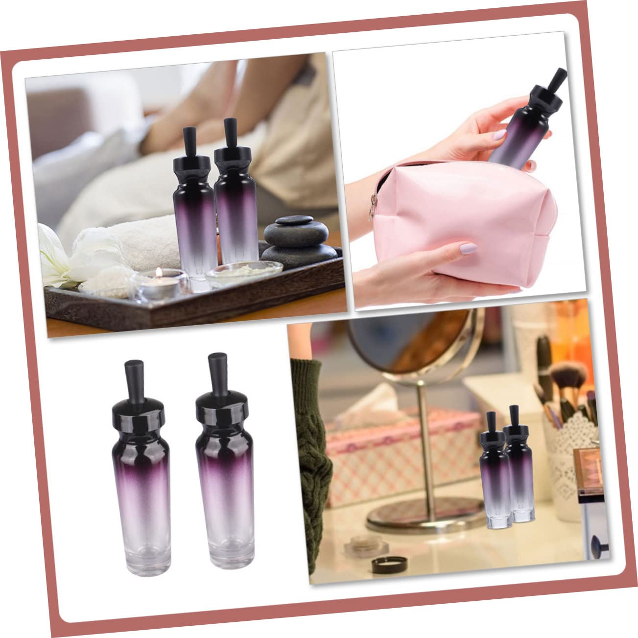 Minkissy 20ml Refillable Glass Perfume Bottles with Dropper - Leakproof Essential Oil Containers for Travel, Aromatherapy & DIY Beauty Products