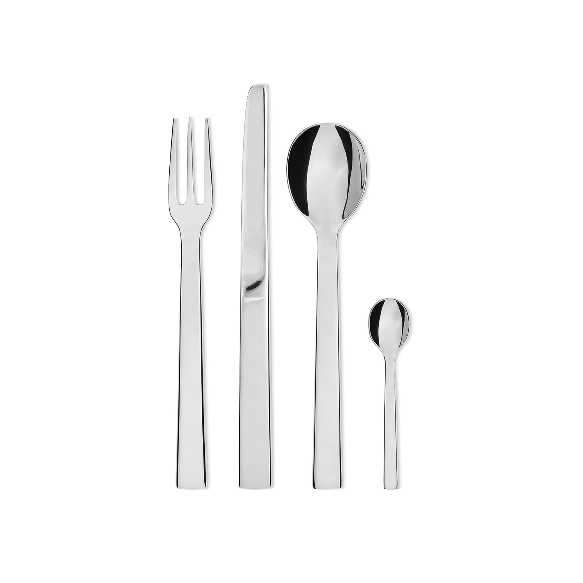 Alessi Santiago 24-Piece Silver Flatware Set - Premium Stainless Steel Cutlery for Fine Dining & Elegant Table Settings
