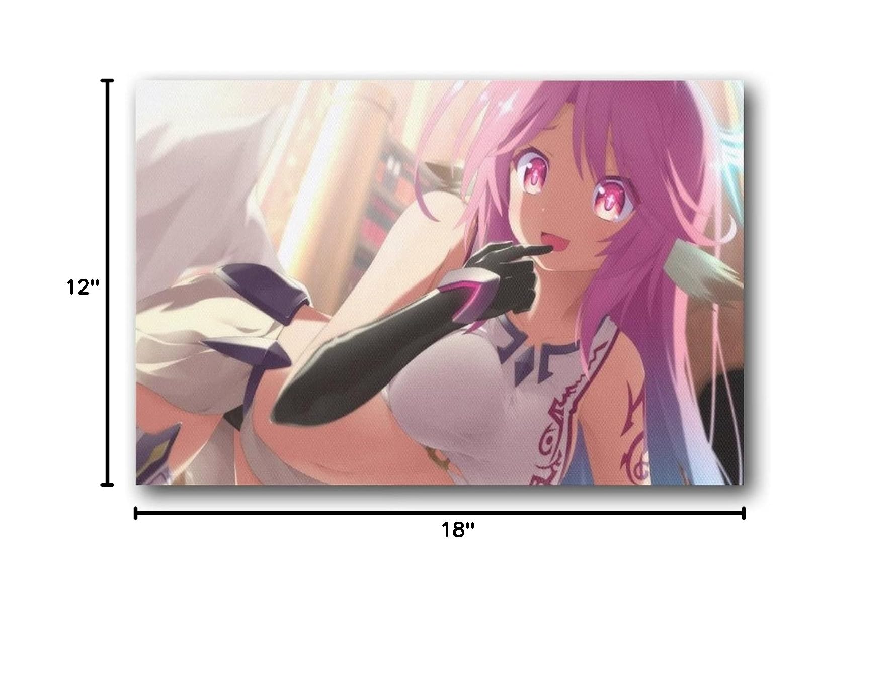 NO Game NO Life Japanese Anime Poster - Fluegel Jibril Wall Art Print, Canvas Painting Decor (12x18 inches/30x45cm) - Perfect for Anime Bedroom Aesthetic, Gaming Room Decor & Otaku Gift Idea