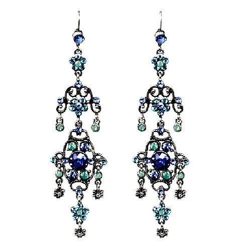 Bohemian Chandelier Earrings for Women - Aqua Blue Crystal Dangle Earrings | Boho Chic Jewelry for Parties, Weddings & Special Occasions