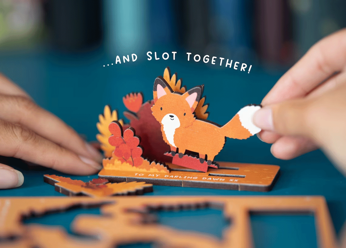 Autumn Fox Pop-Up Greeting Card by Dapple & Dot - Perfect for Thanksgiving, Fall Celebrations & Seasonal Gift Giving
