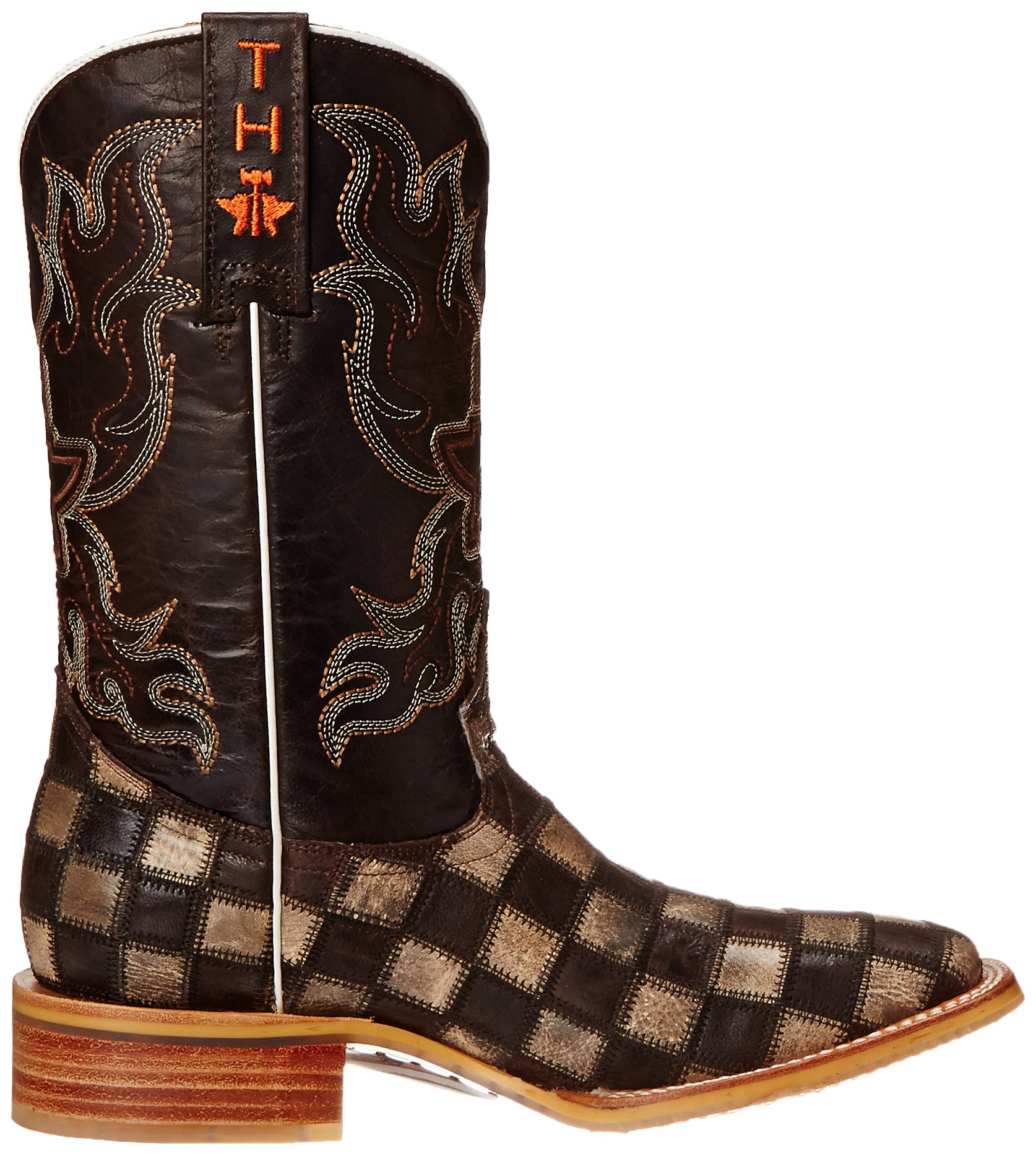 Tin Haul Men's Gun Metal Check Western Boots - Stylish Cowboy Boots for Men - Perfect for Rodeo, Country Dancing & Western Fashion