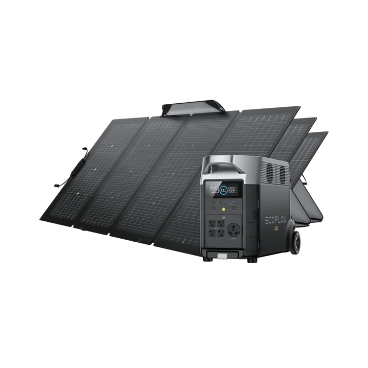 EcoFlow DELTA Pro Portable Power Station with 220W Solar Panel | Solar Generator for Home Backup, Camping & Outdoor Adventures | Fast Charging, High Capacity Battery