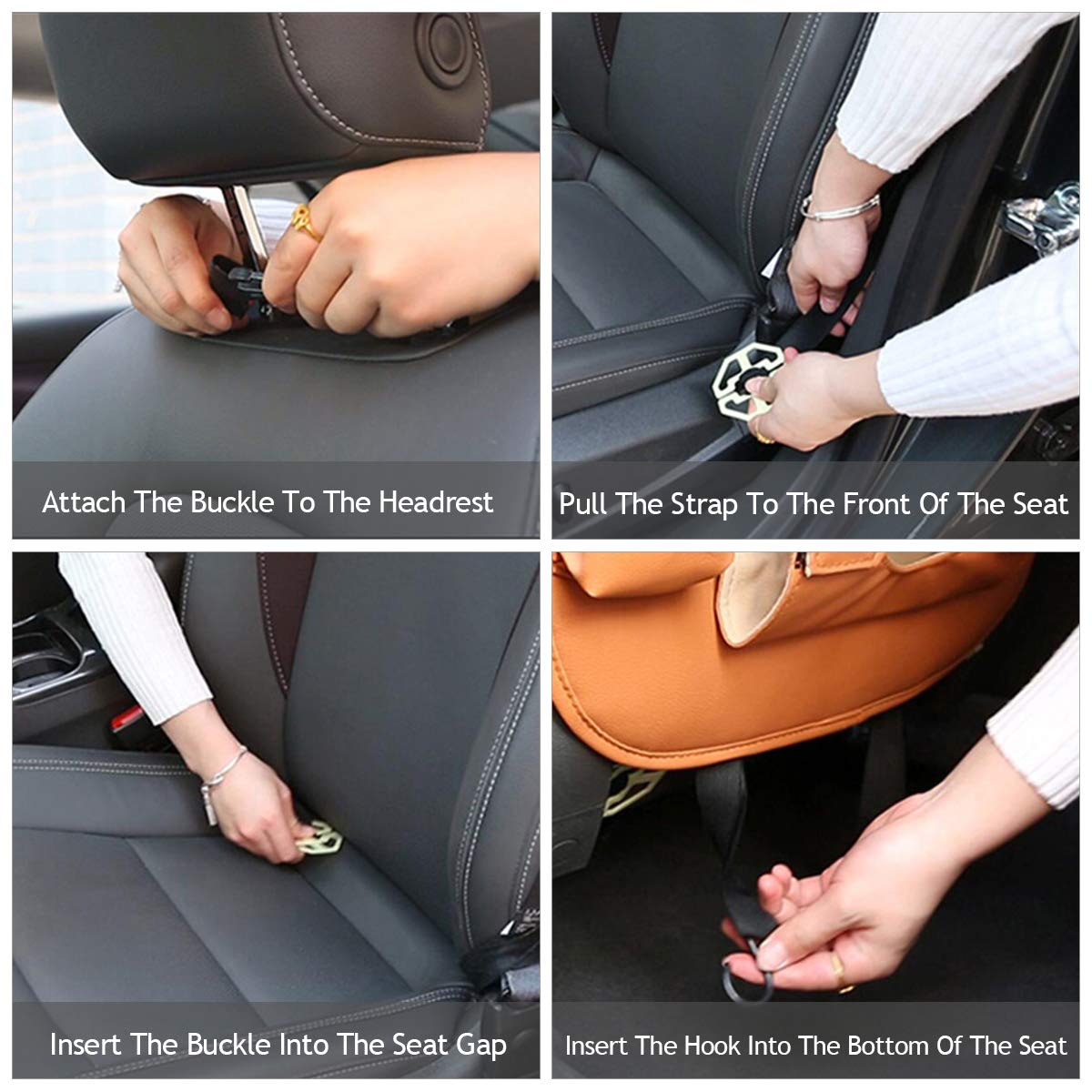 Premium PU Leather Car Back Seat Organizer with Foldable Tablet Holder - 2 Pack Black Multi-Function Kick Mats for Long Trips & Family Travel - Protects Seats & Organizes Toys, Snacks, Electronics