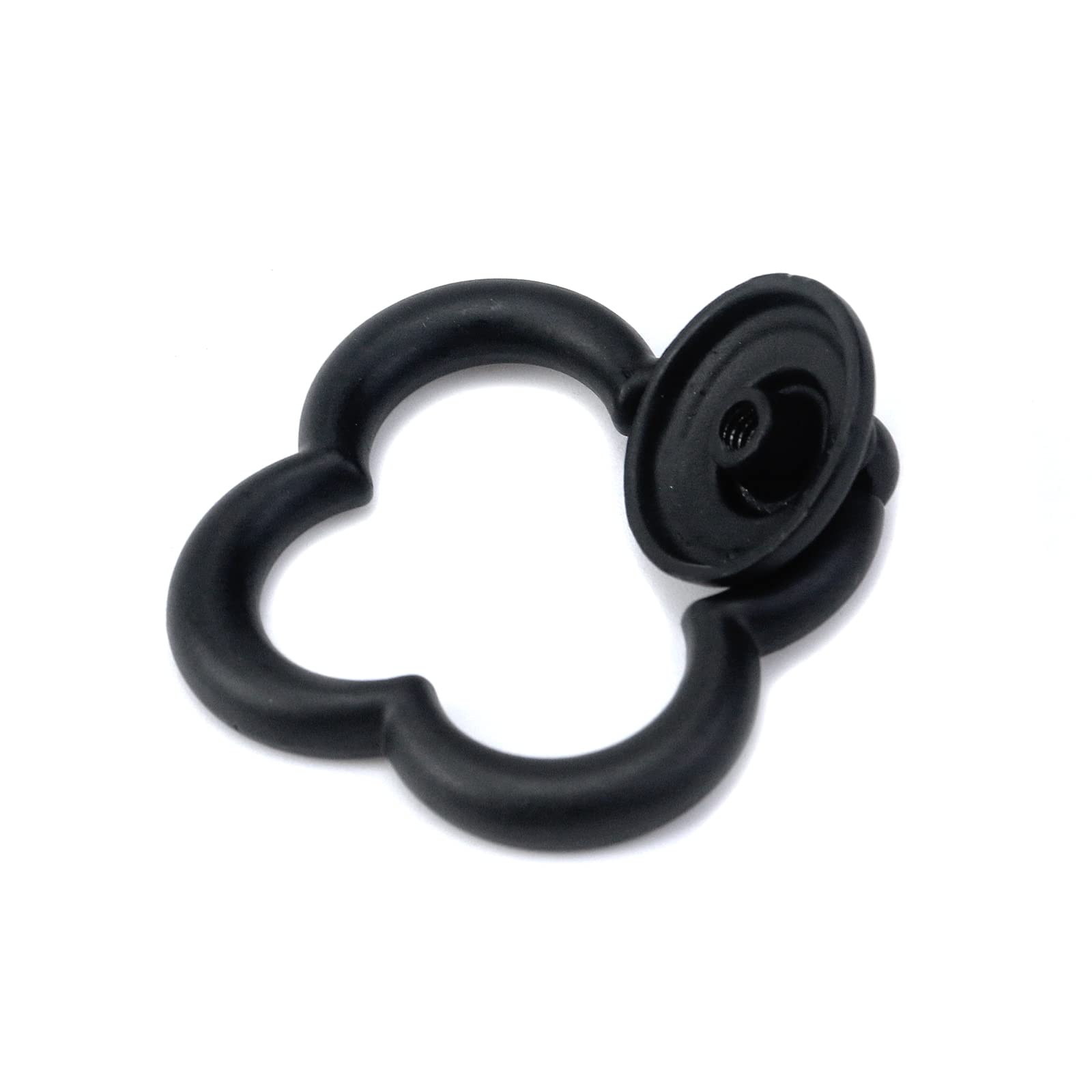 12 Pack Black Cabinet Knobs and Pulls - Four-Leaf Clover Shaped Drawer Handles - Durable Zinc Alloy Hardware for Furniture, Wardrobe, Dresser - Includes Screws - Perfect for Kitchen Cabinets, Bathroom Vanities, and Home Decor