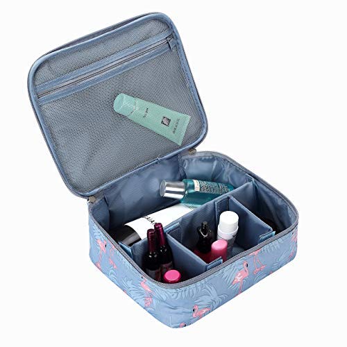 Trexee Portable Makeup Bag Organizer - Waterproof Cosmetic Case with Multiple Compartments for Travel, Women's Toiletry Bag - Perfect for Vacation, Gym & Daily Essentials Storage