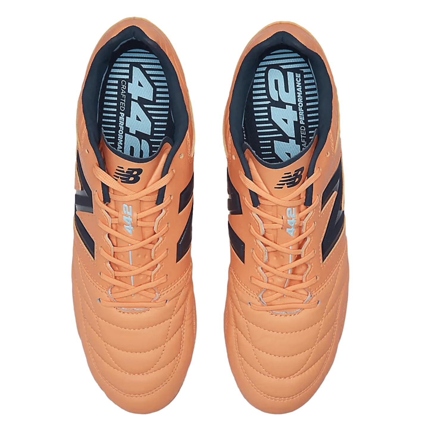 New Balance 442 V2 Pro FG Soccer Cleats for Men - Firm Ground Football Shoes (Mango/Blue, Size 10) | Lightweight & Durable for Professional Matches & Training