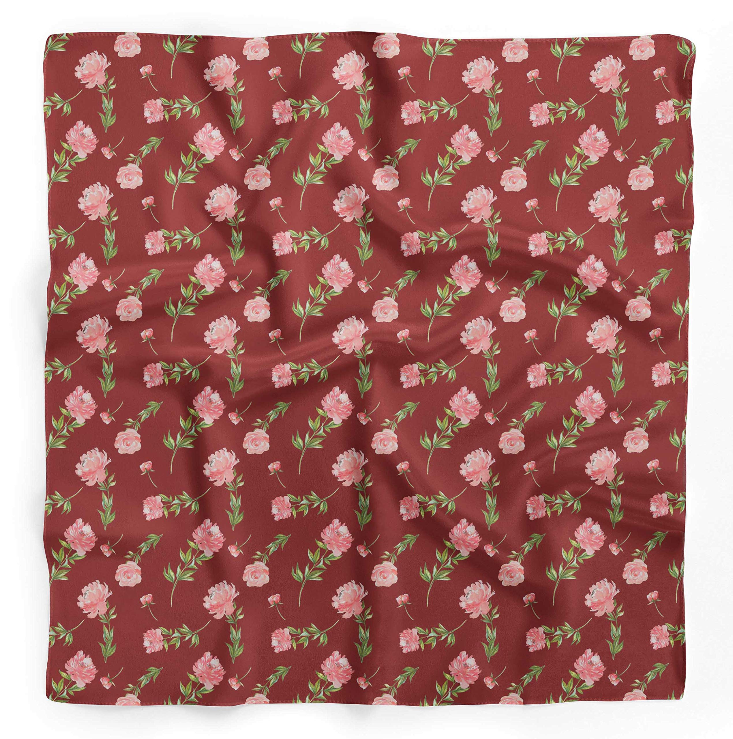 Bimba Printed Pure Silk Scarf for Women - Versatile Hair Wrap, Neck Scarf & Head Bandana - Perfect for Fashion Accessories, Travel & Special Occasions