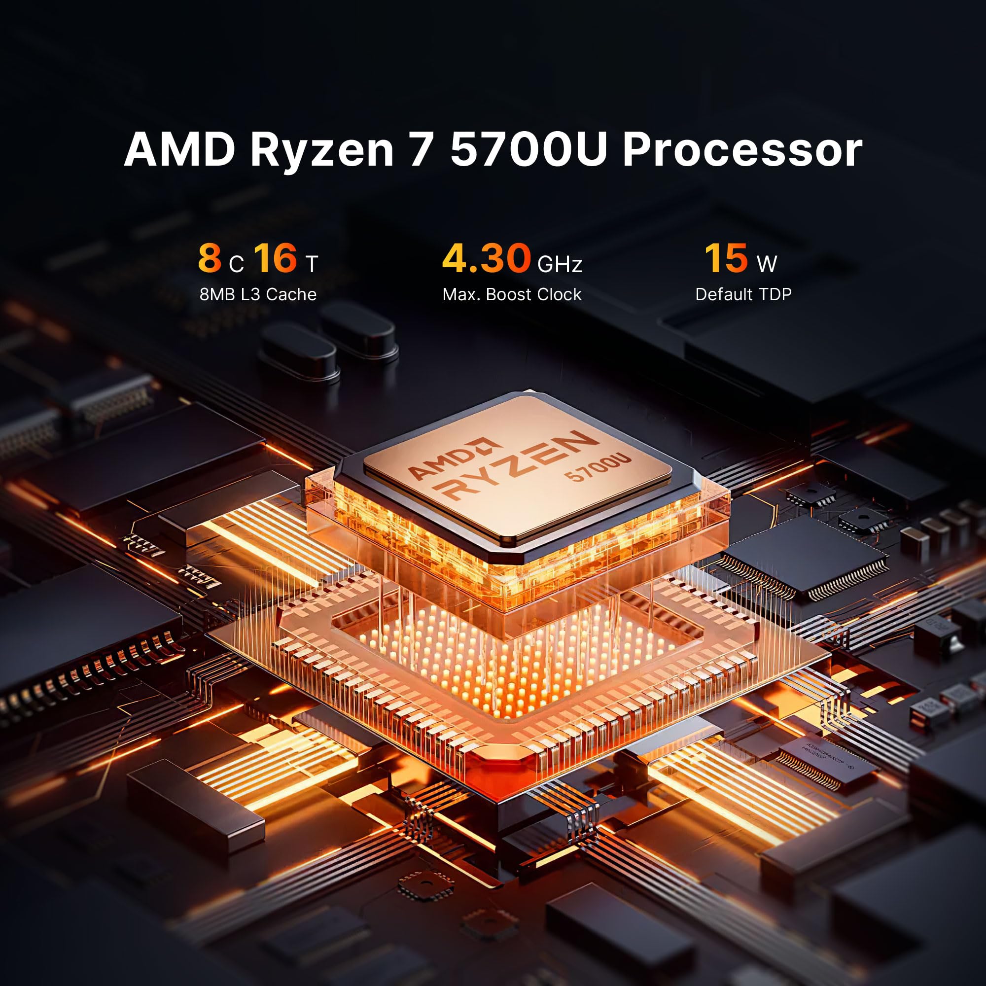 BOSGAME Gaming Mini PC AMD Ryzen 7 5700U | 16GB DDR4 RAM 512GB SSD | Micro Desktop Computer with Dual LAN 2.5GbE, 4K Triple Display, WiFi6E & BT5.2 | Powerful Compact PC for Home Office, Gaming & Streaming