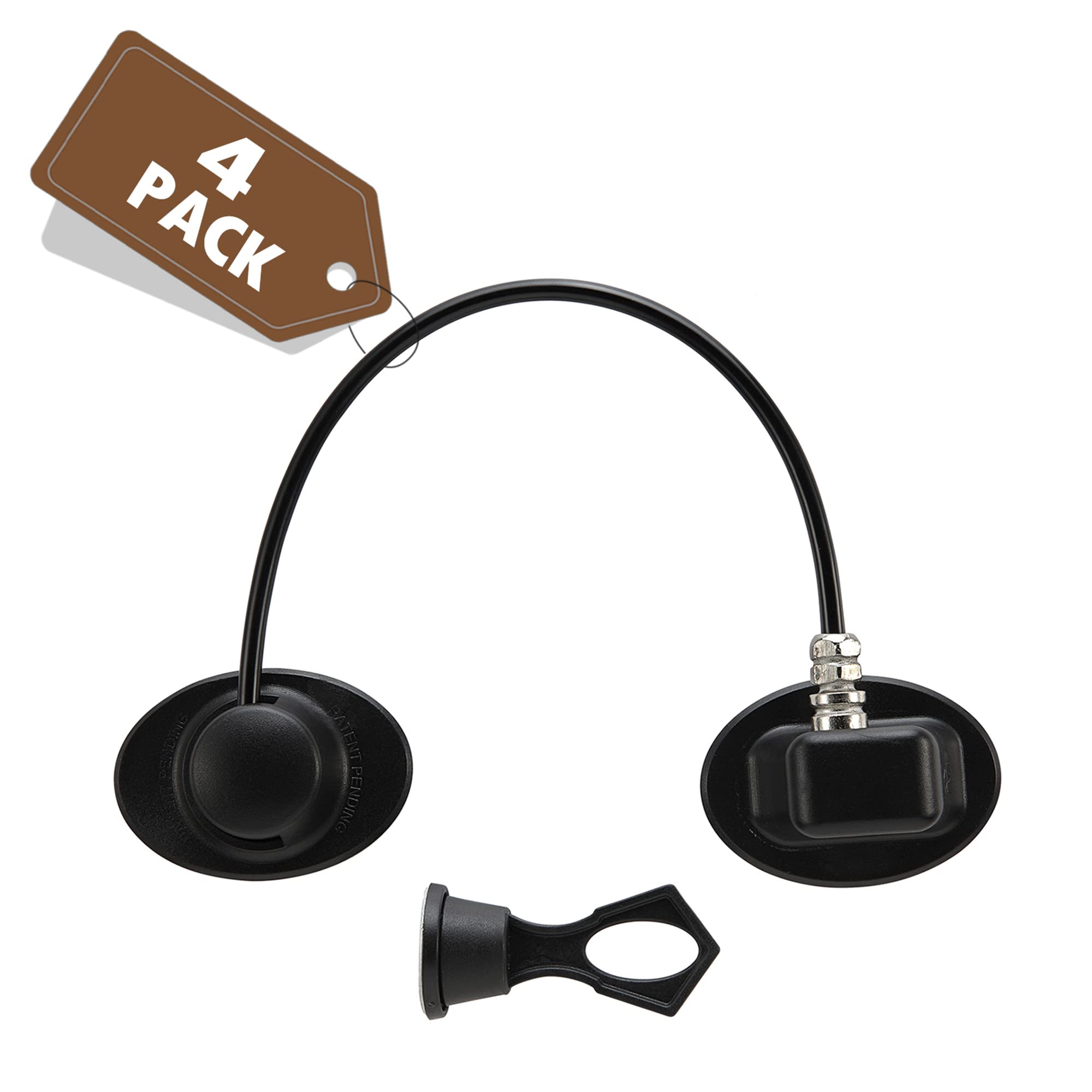 USEKA Refrigerator Lock - 4PCS Child Safety Cabinet Locks with Strong Adhesive for Baby Proofing, Easy to Install (Black) - Perfect for Kitchen, Office, Nursery & Home Security