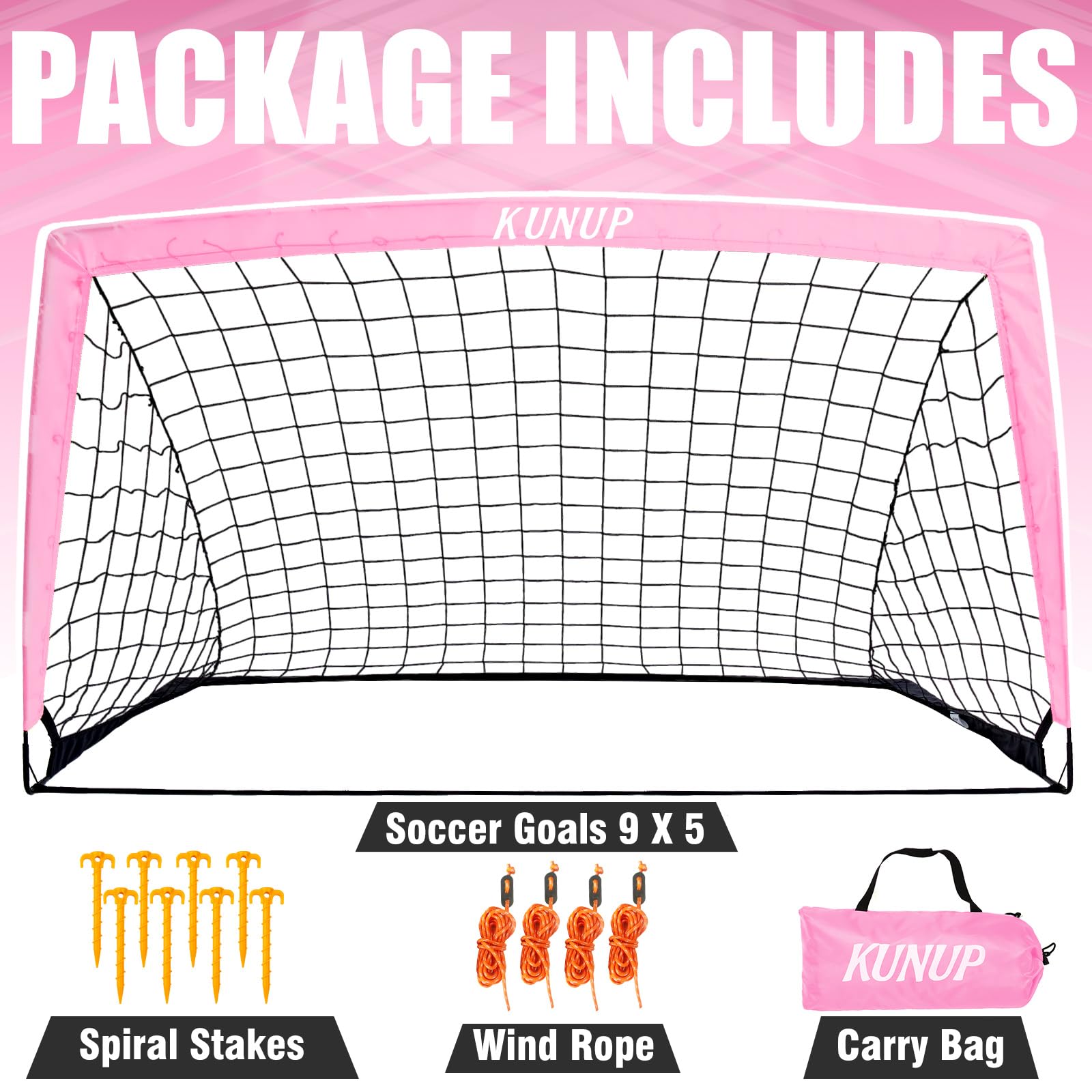 Foldable Soccer Goal for Kids & Adults - 5x3, 6x4, 9x5FT Portable Backyard Soccer Net with Carrying Bag - Perfect for Youth Training, Backyard Games & Outdoor Sports Practice