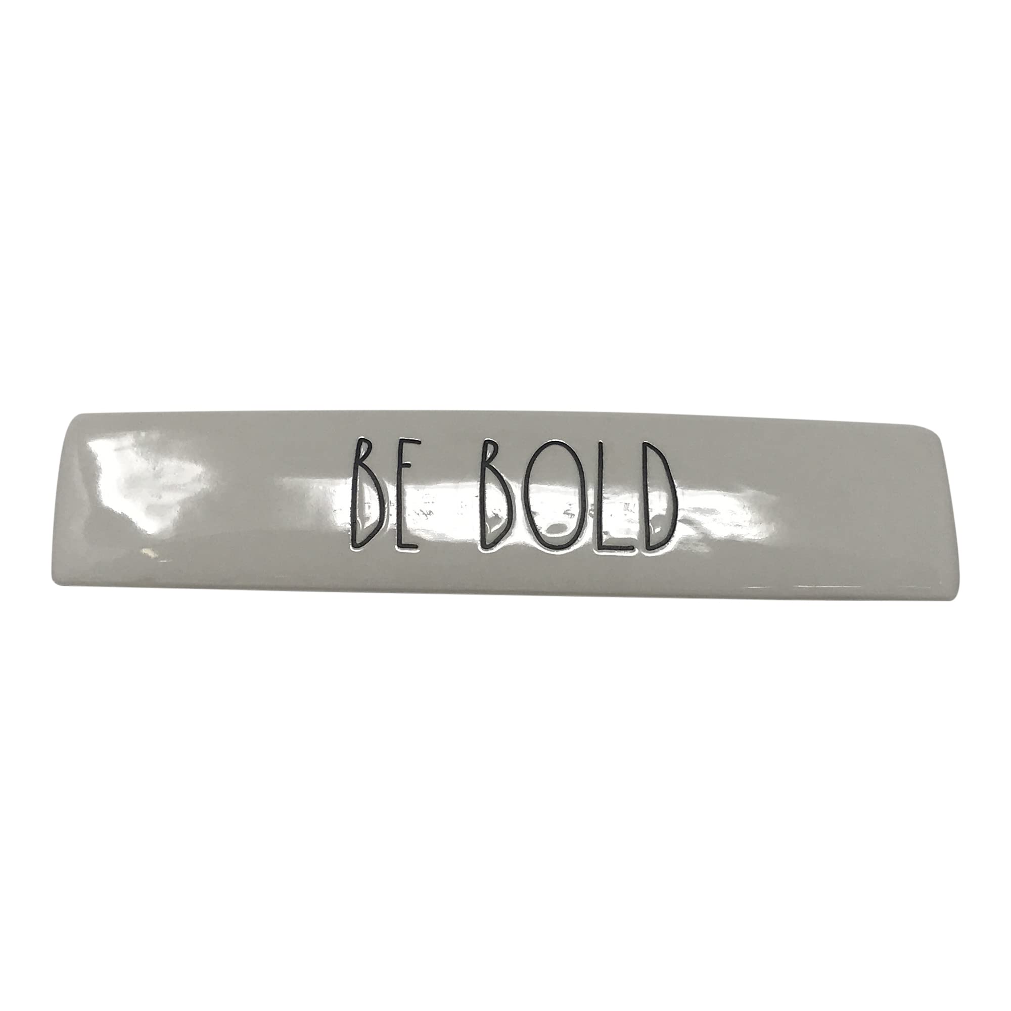 Rae Dunn by Magenta Ceramic Decorative Desk Plaque with Felt Bottom - Be Bold White Inspirational Sign for Office, Home Decor & Gift Ideas