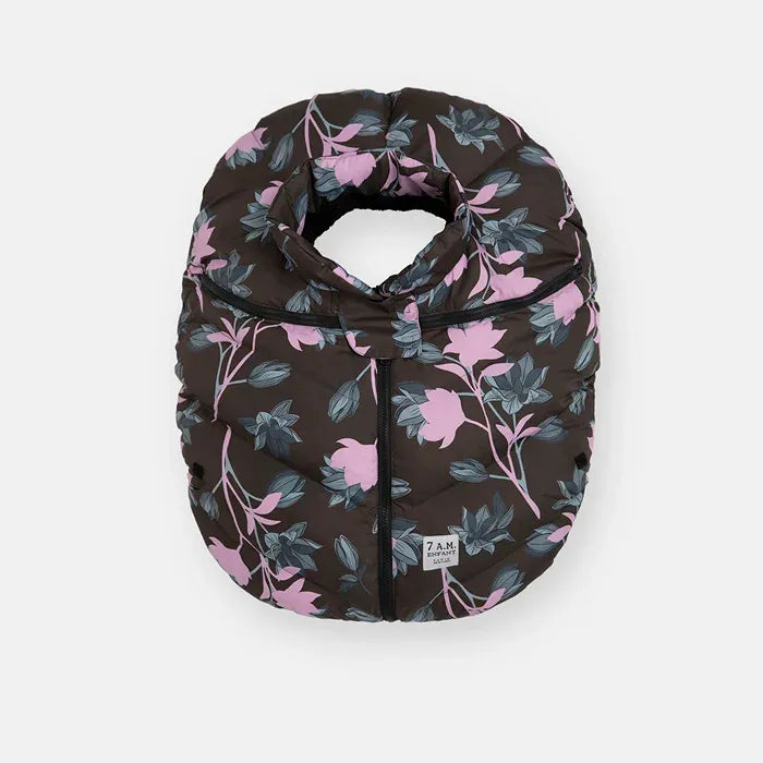 Warmmuffs 212 Premium Car Seat Cover Cocoon - Soft & Cozy Baby Car Seat Protector for Winter - Perfect for Travel, Stroller & Nursery in Nightingale Garden Design