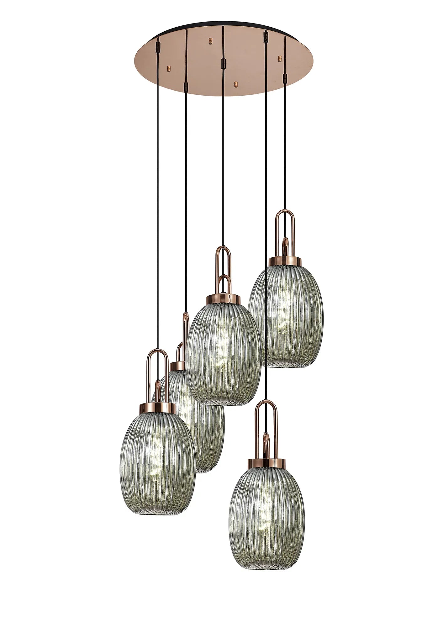 Stylish Cadiz 5-Light Cluster Pendant Light Fixture - Modern Ceiling Lighting for Dining Room, Kitchen & Living Room