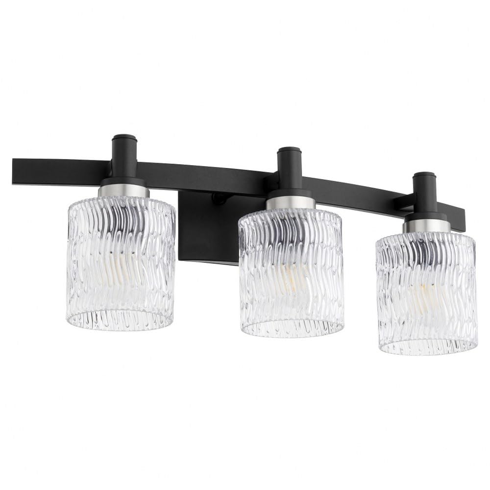 Stadium Collection 3-Light Transitional Vanity Light in Pewter, Nickel & Silver Finish - Perfect for Bathroom, Bedroom & Dressing Room Lighting