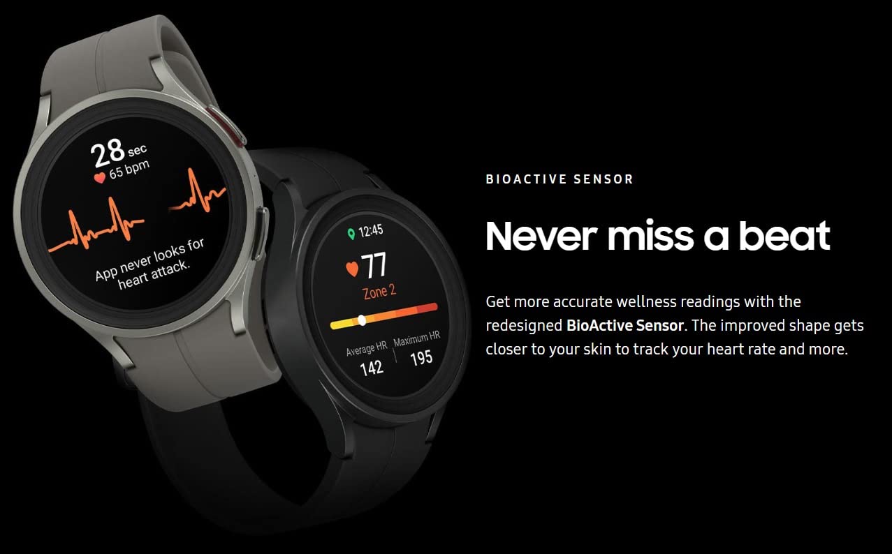 Samsung Galaxy Watch5 Pro 45mm R920N GPS Smartwatch (Renewed) - Fitness Tracker, Heart Rate Monitor, Sleep Tracking for Android & iOS - Perfect for Running, Swimming & Outdoor Activities