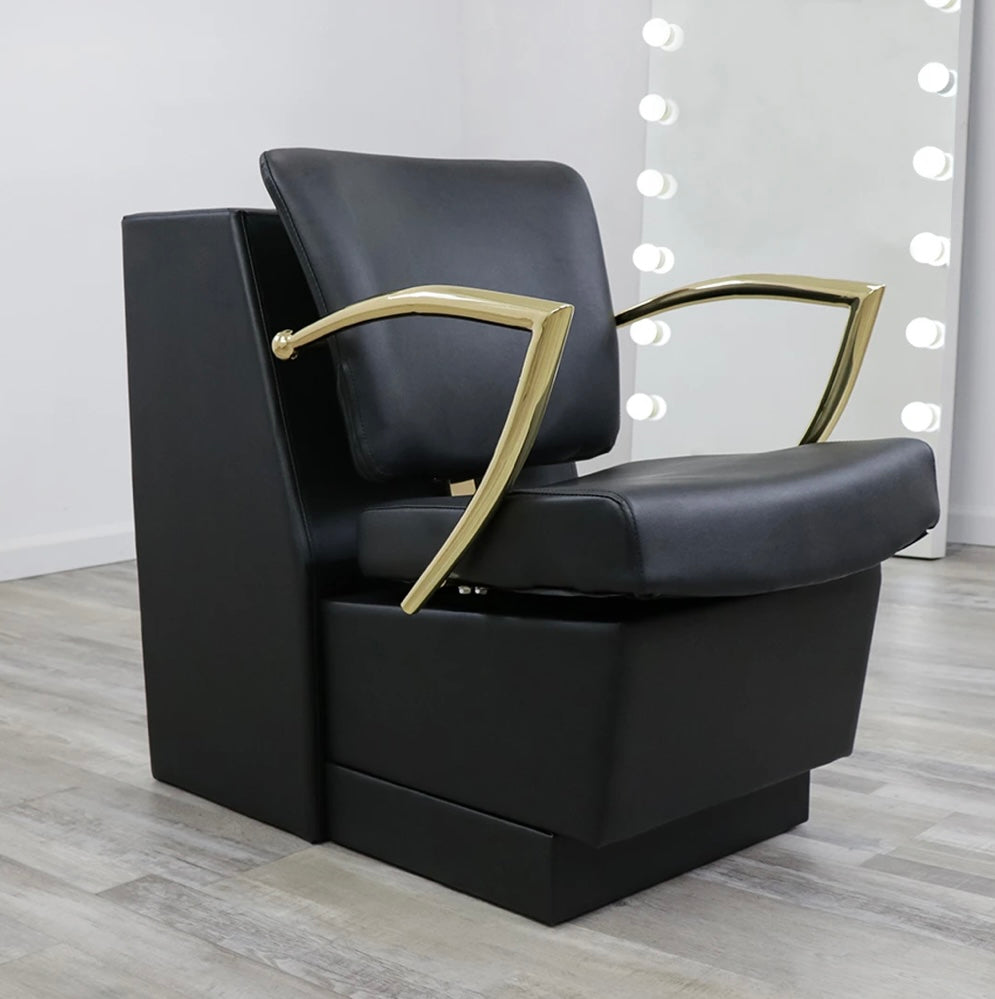 Premium Manhattan Gold Dryer Chair for Salon & Spa - Ergonomic Styling Chair with Adjustable Height for Hairdressers & Beauty Professionals - Perfect for Hair Salons, Barber Shops & Home Use