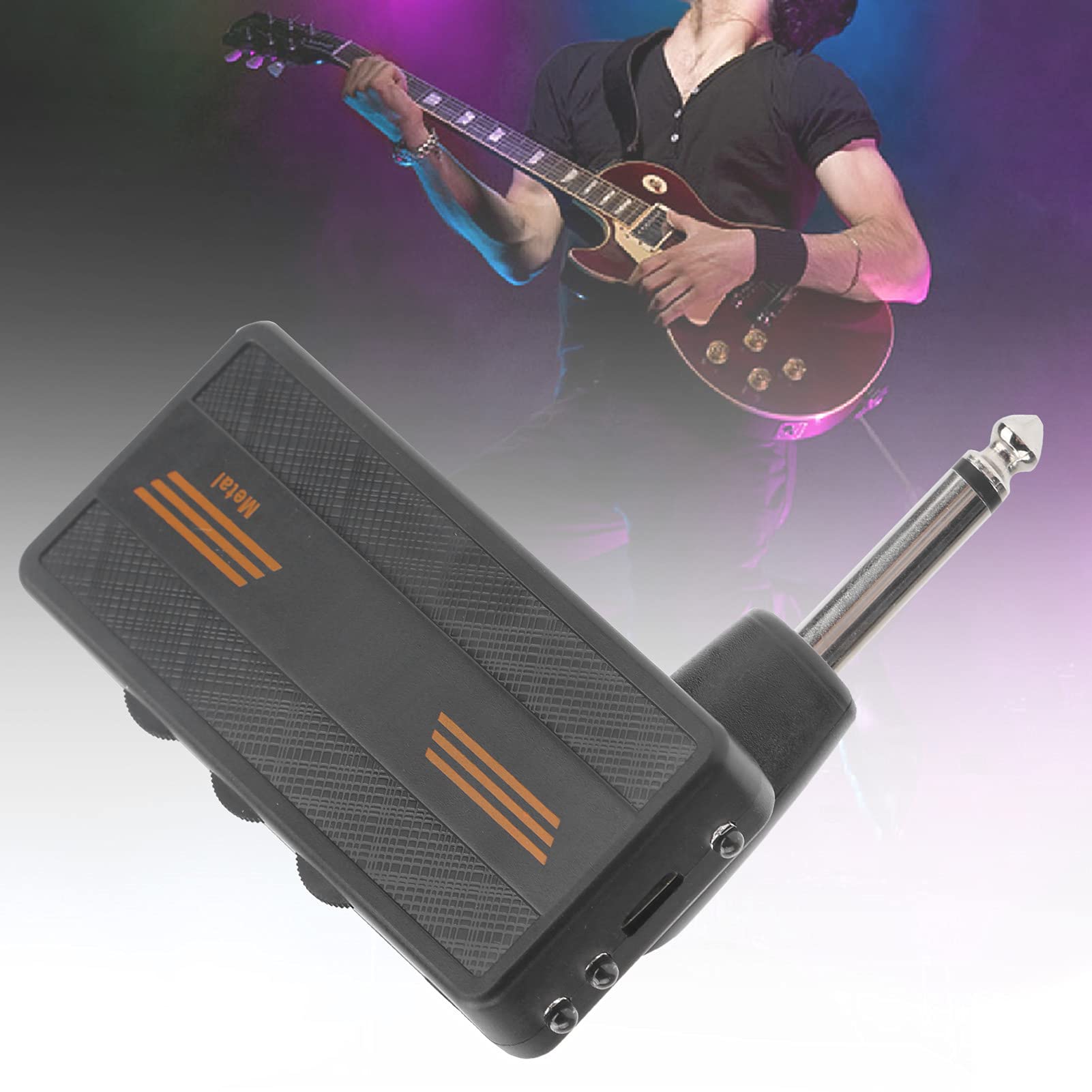 Portable Rechargeable Electric Guitar Headphone Amp with Speaker - Mini Plug-in Amplifier for Practice & Travel | Perfect for Home, Studio & On-the-Go Musicians