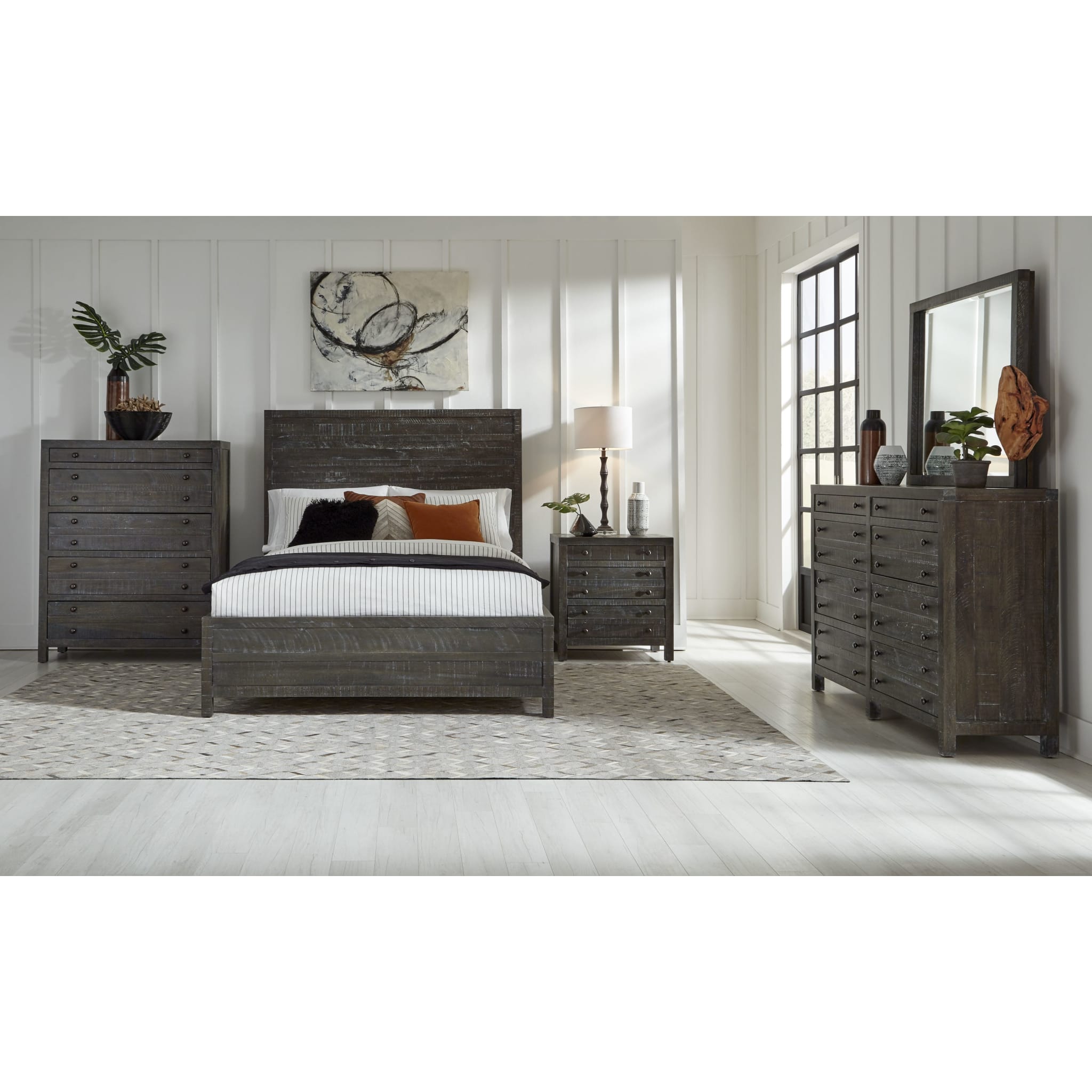 Townsend Solid Wood 5-Drawer Chest in Gunmetal - Modern Bedroom Dresser with Spacious Storage | Perfect for Master Bedroom, Guest Room & Nursery Organization (2024)