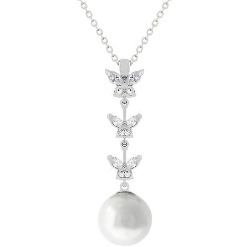 Elegant Butterfly Pearl Pendant Necklace - 18K Gold Plated Jewelry for Women, Perfect Gift for Birthday, Anniversary & Valentine's Day - Ideal for Parties, Weddings & Special Occasions