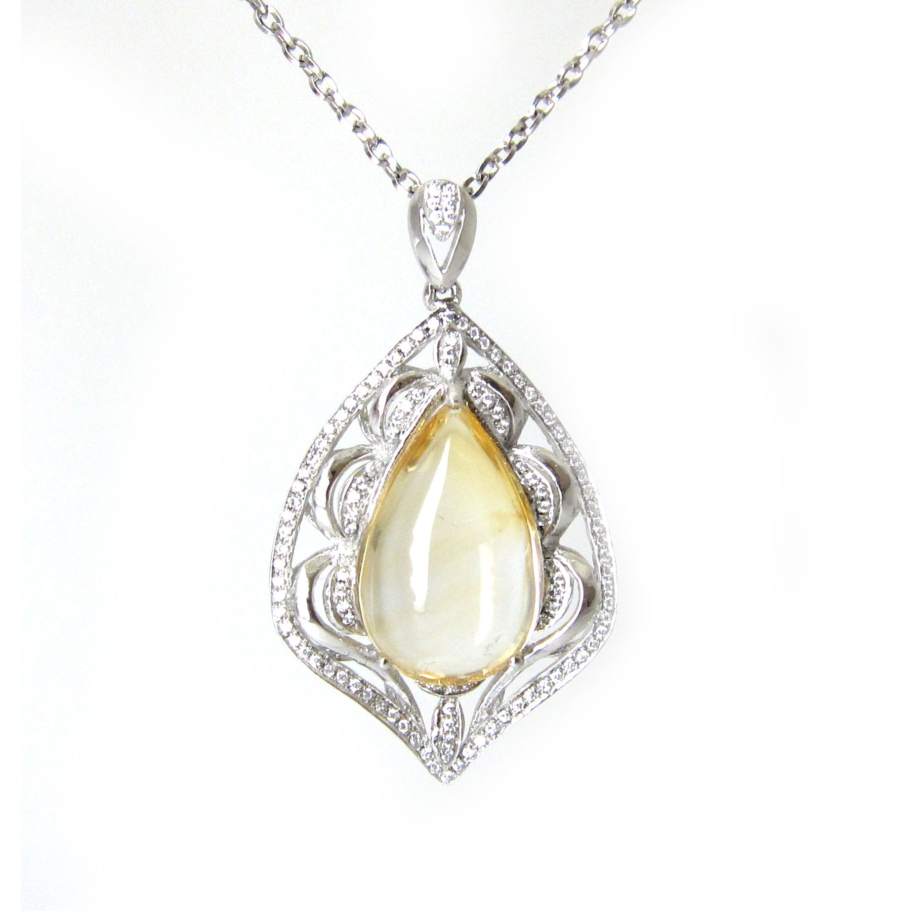 925 Sterling Silver Citrine Pendant Necklace for Women - Elegant Dainty Gemstone Jewelry Gift for Birthday, Anniversary & Everyday Wear