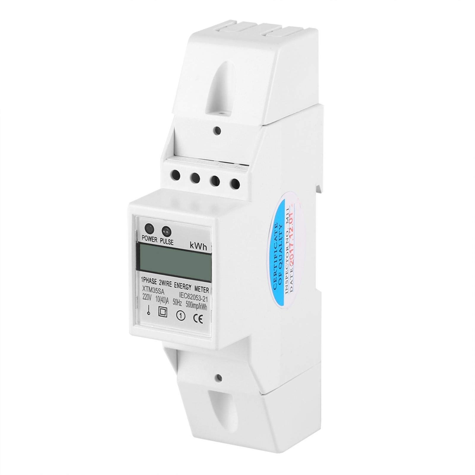 Digital LCD Single Phase Electric Meter - DIN Rail Mount KWH Meter for Active Energy Measurement | Home & Industrial Power Monitoring Solution