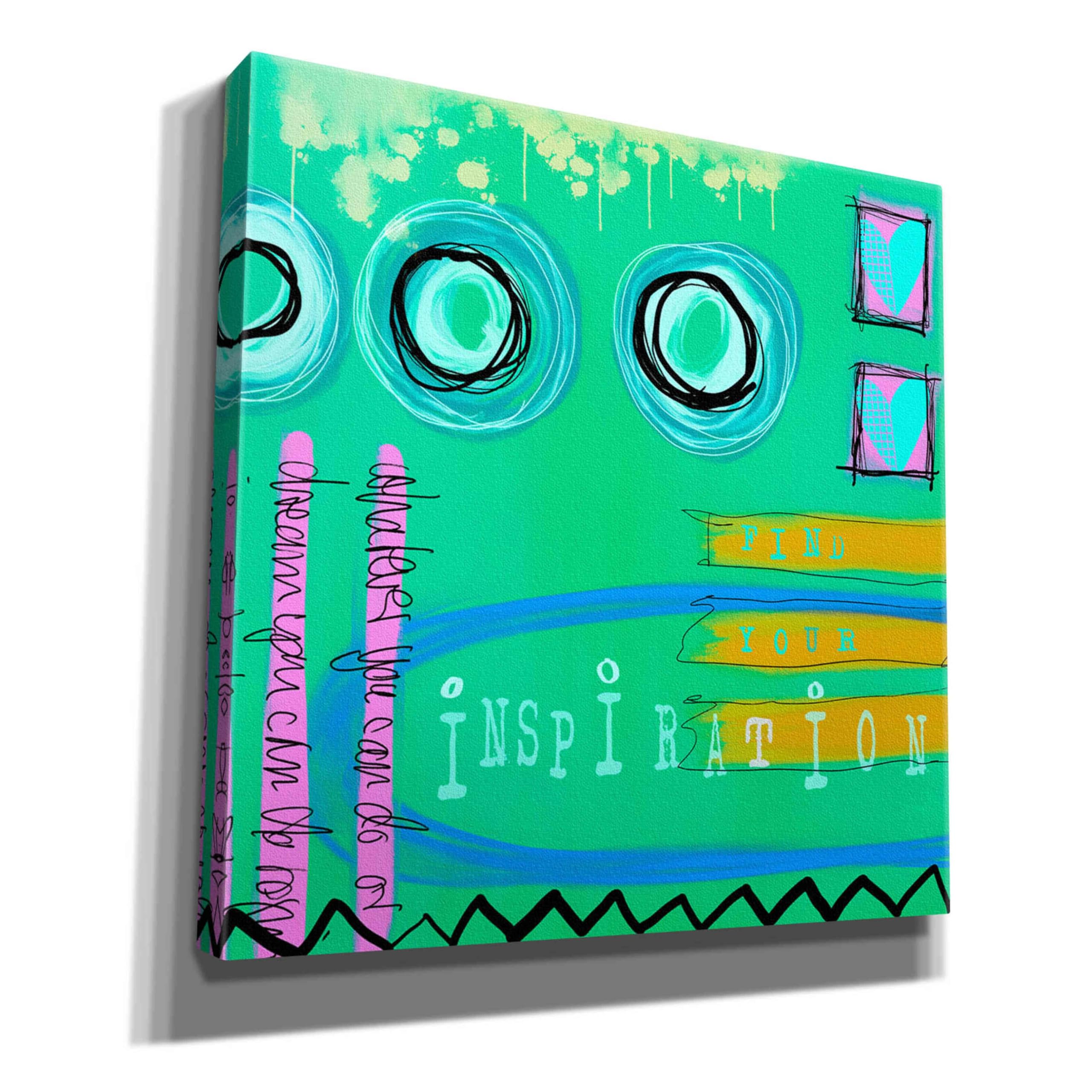 Abstract Inspiration Graffiti Wall Art by Andrea Haase - 12x12 Inch Giclee Canvas Print - Perfect for Living Room, Bedroom & Office Decor
