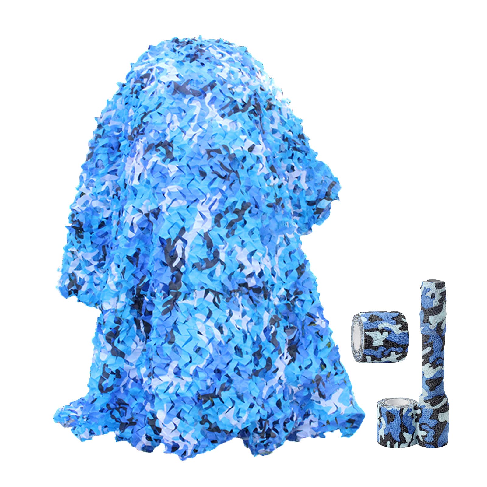 150D Oxford Army Camouflage Netting - 2x4M (6.5x13.1FT) Blue Camo Sun Shade Net with Camouflage Tape for Outdoor Camping, Hunting, Photography, Military Simulation & Kids Play - Durable Waterproof Cover for Tents, Blinds & Decoration