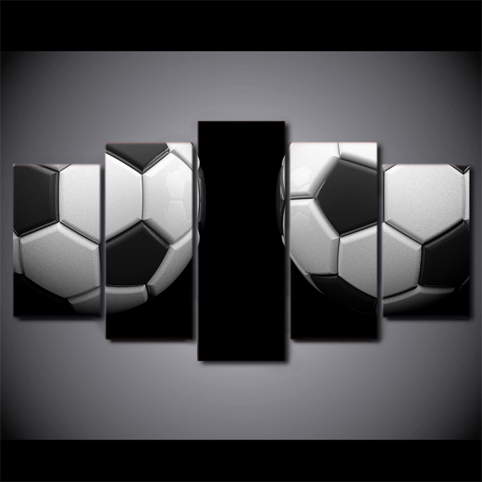 5-Piece Modern Football Closeup Canvas Wall Art - Framed Prints on Canvas, 5 Panel Wall Decor for Living Room, Bedroom & Office - Perfect Home Decor Gift for Sports Fans
