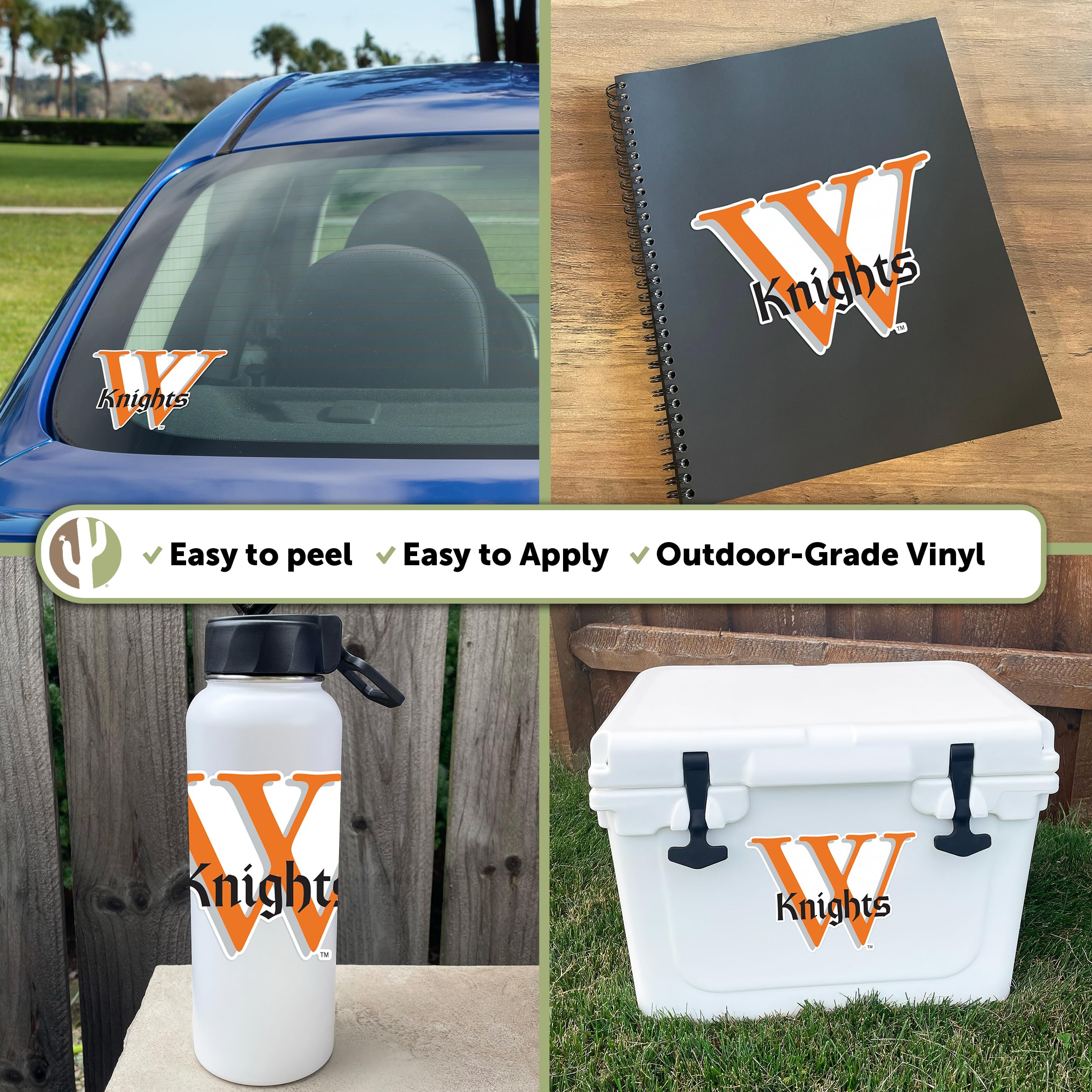 Desert Cactus Wartburg College Knights Vinyl Decal Sticker - Waterproof Laptop, Water Bottle, Car, Scrapbook Decor (IND 00007A) - Perfect for College Dorm, School Spirit, and Fan Accessories