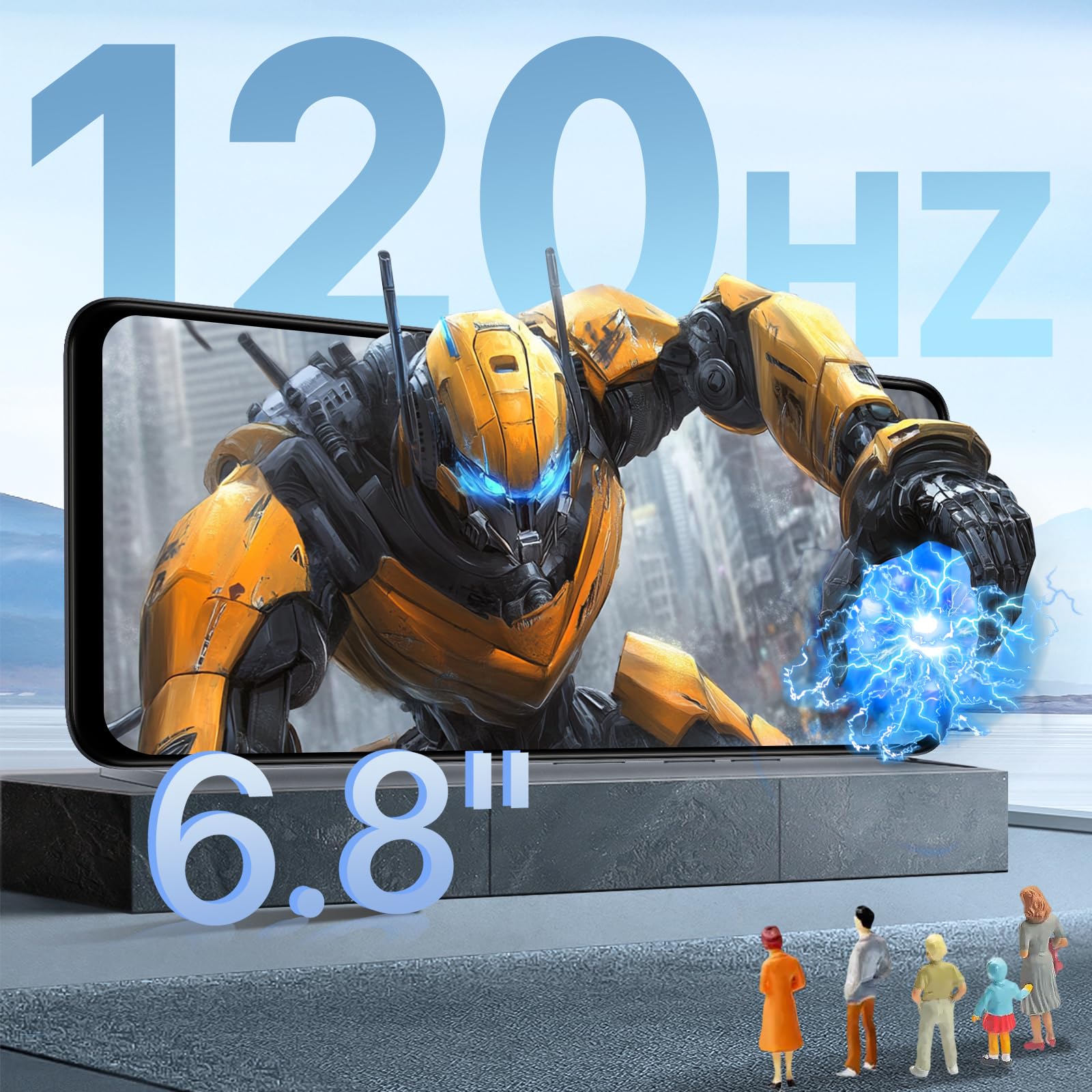 UMIDIGI Note 100 5G Unlocked Smartphone - Android 14, 12GB RAM (6+6GB) + 128GB Storage (Expandable to 1TB), 50MP Dual Camera, 6.8