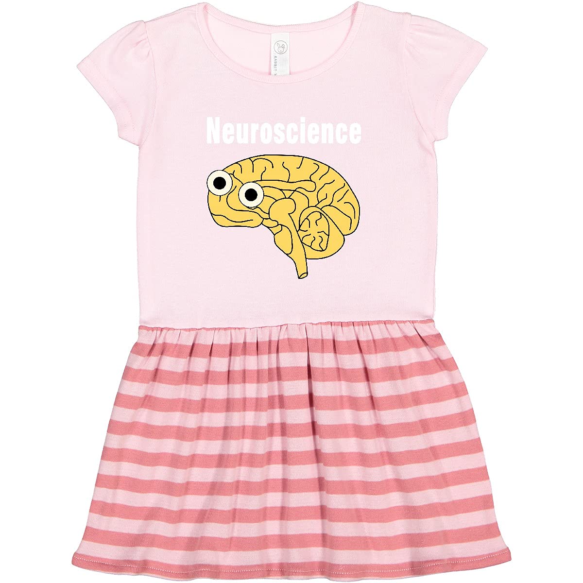 Inktastic Neuroscience Brain Print White Text Toddler Dress - Cute Science Themed Outfit for Kids, Perfect for School, Parties & Casual Wear