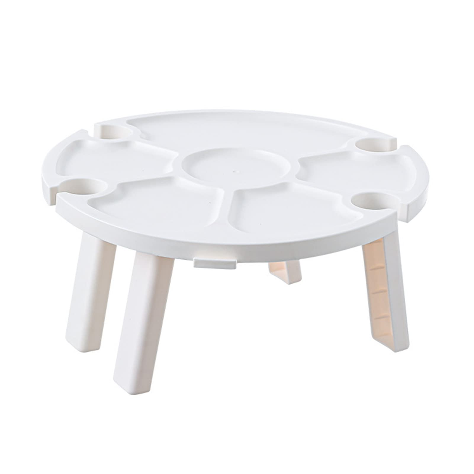 Portable Folding Wine Table with Glass Holder - Outdoor Picnic, Beach & Camping Essential - Compact Plastic Storage Table for Parties, BBQs & Travel