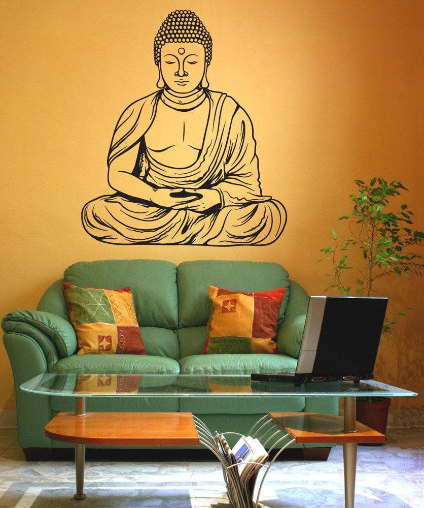 Vinyl Wall Decal Sticker - Buddha Statue Art #1440 | Waterproof Removable Home Decor for Living Room, Bedroom & Meditation Space