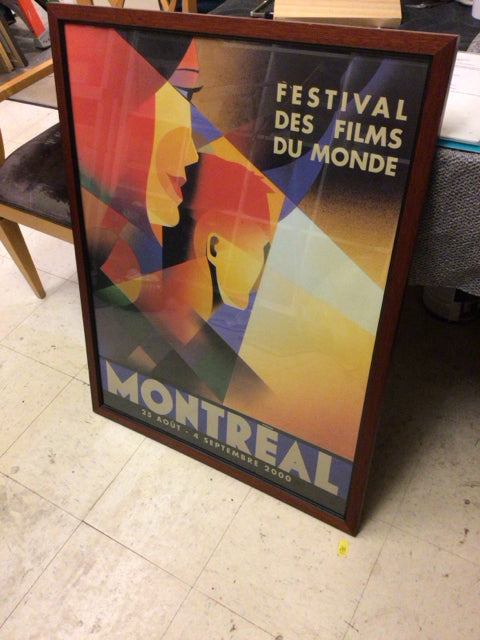 28 5/8 x 36 7/8 Montreal Wood Framed Poster Print - Vintage Cityscape Wall Art for Living Room, Office & Home Decor