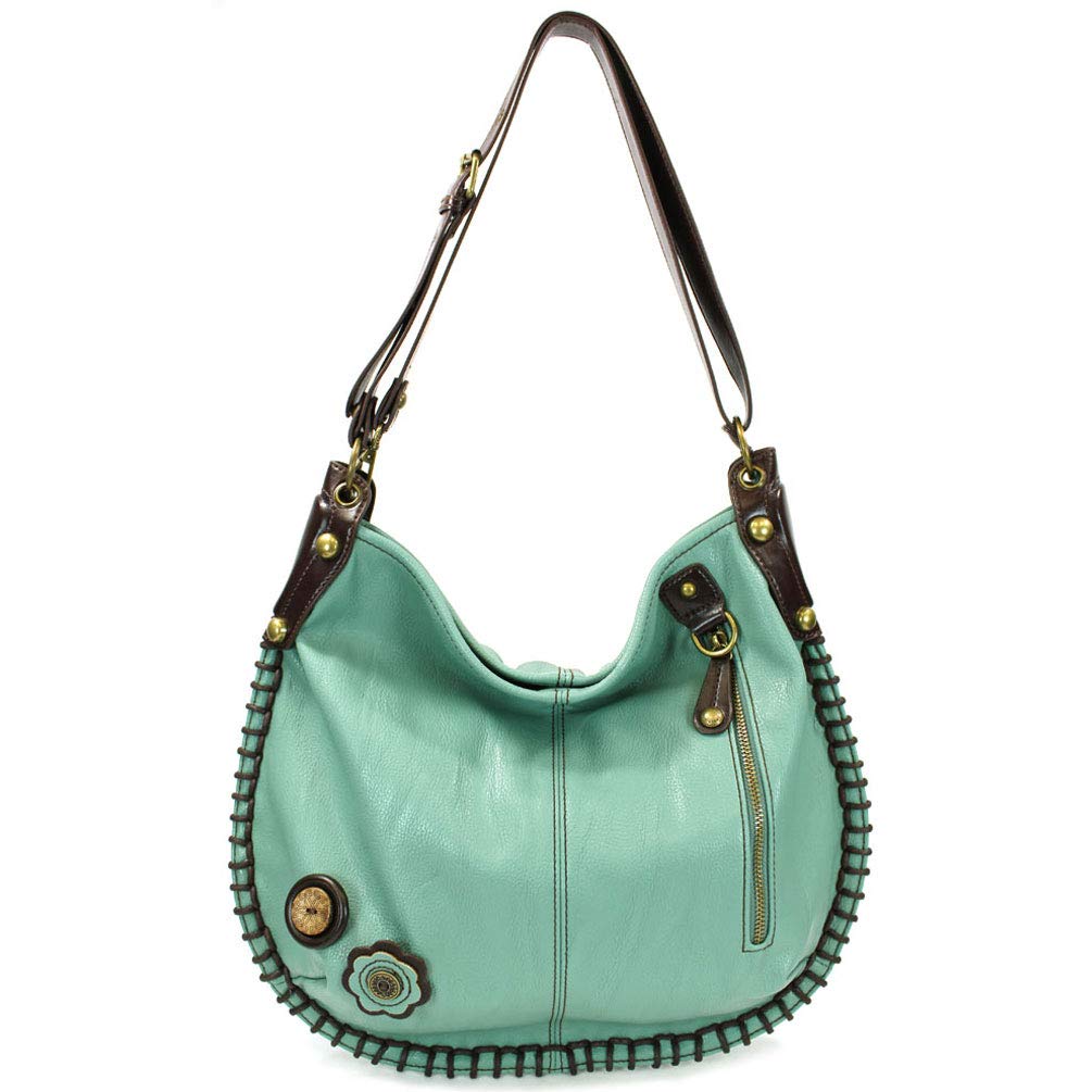 Chala Handbags - Soft Large Casual Shoulder or Crossbody Purse with Keyfob in Teal Green | Perfect for Work, Travel & Everyday Use