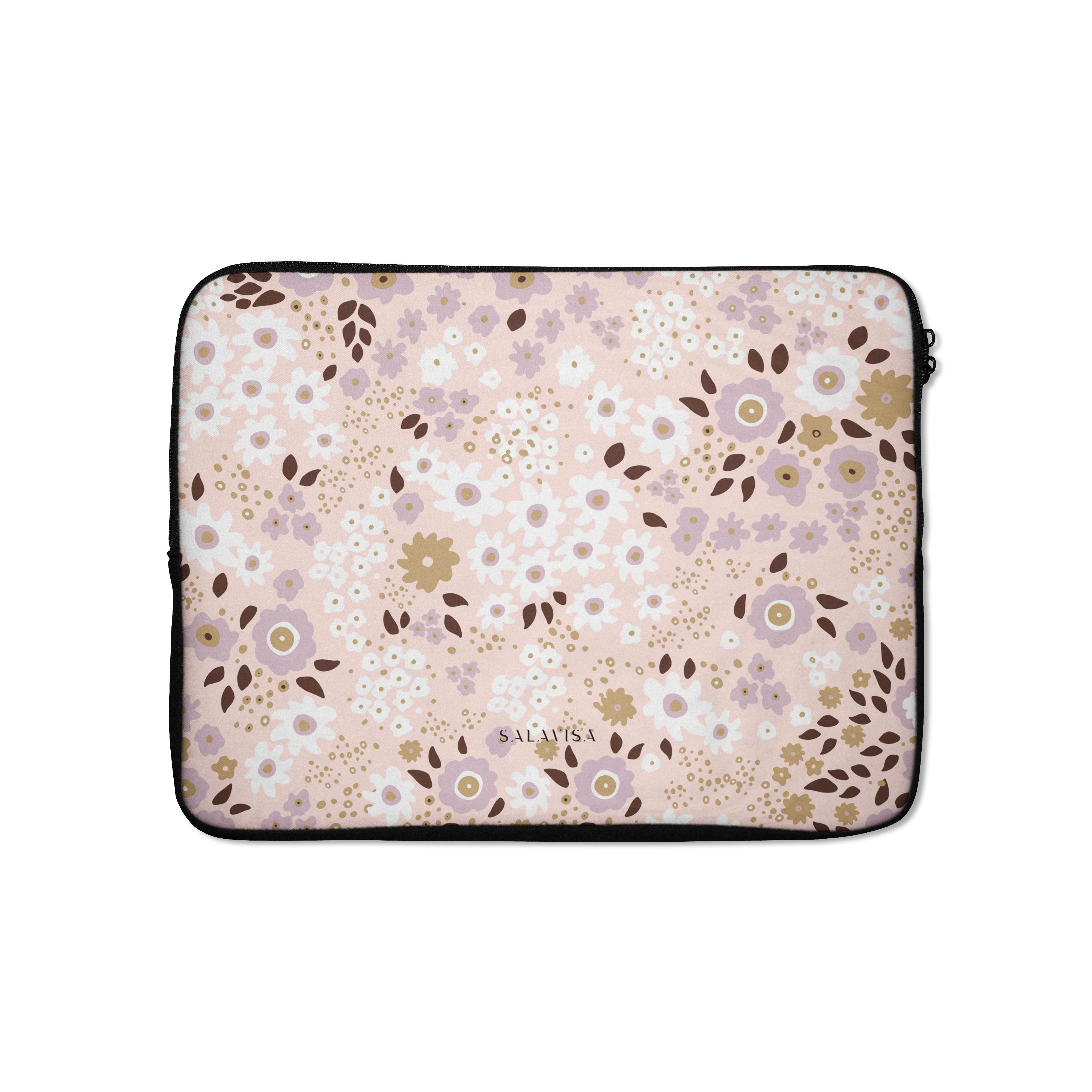 Pink Floral Laptop Sleeve 13-15 Inch - Cute Protective Case for MacBook Air Pro, Dell, HP - Perfect for Work, School & Travel Accessories