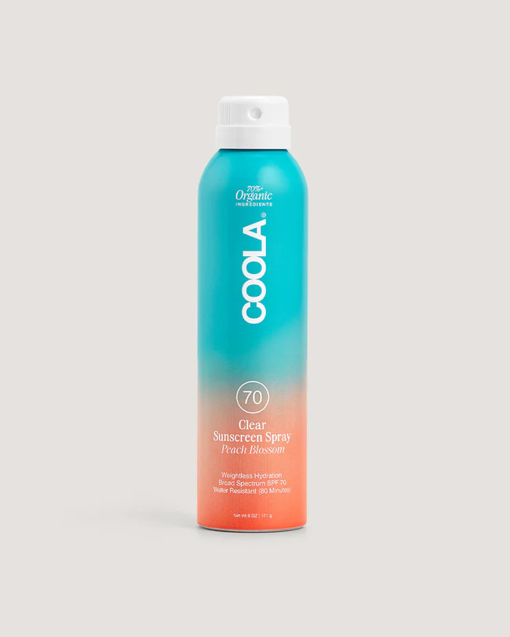 SPF 50 Clear Sunscreen Spray with Peach Blossom Scent - Lightweight, Non-Greasy Sun Protection for Face & Body - Perfect for Beach, Pool & Outdoor Activities