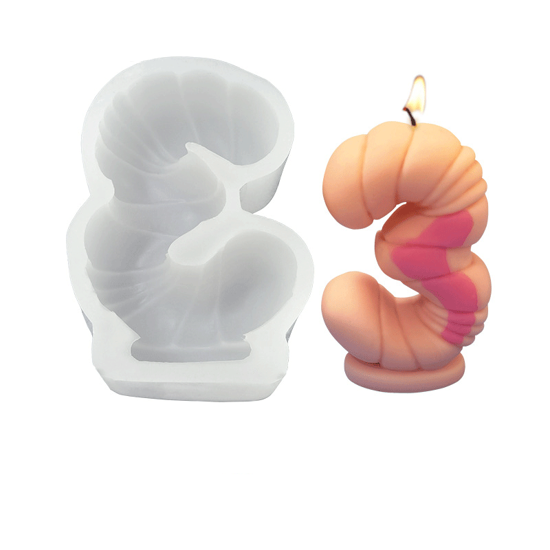 3-Piece Number Digital Silicone Candle Mold Set - 146mm Height for DIY Birthday, Wedding & Home Decor Crafts