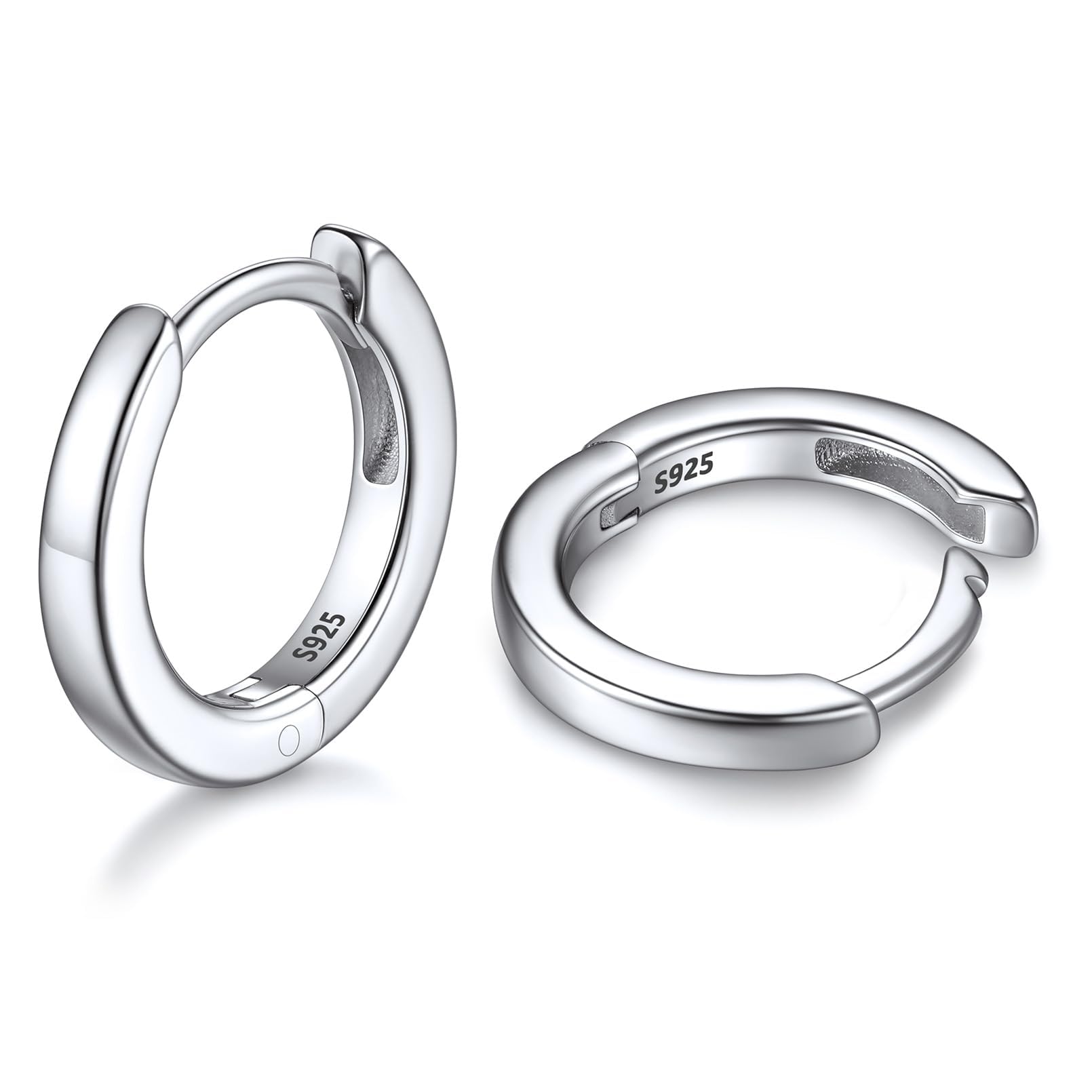 Chic 925 Sterling Silver Huggie Hoop Earrings - 6mm/8mm/10mm Hinged Hoops in Silver & Rose Gold (Gift Wrapped) | Perfect for Everyday Wear, Date Nights & Special Occasions