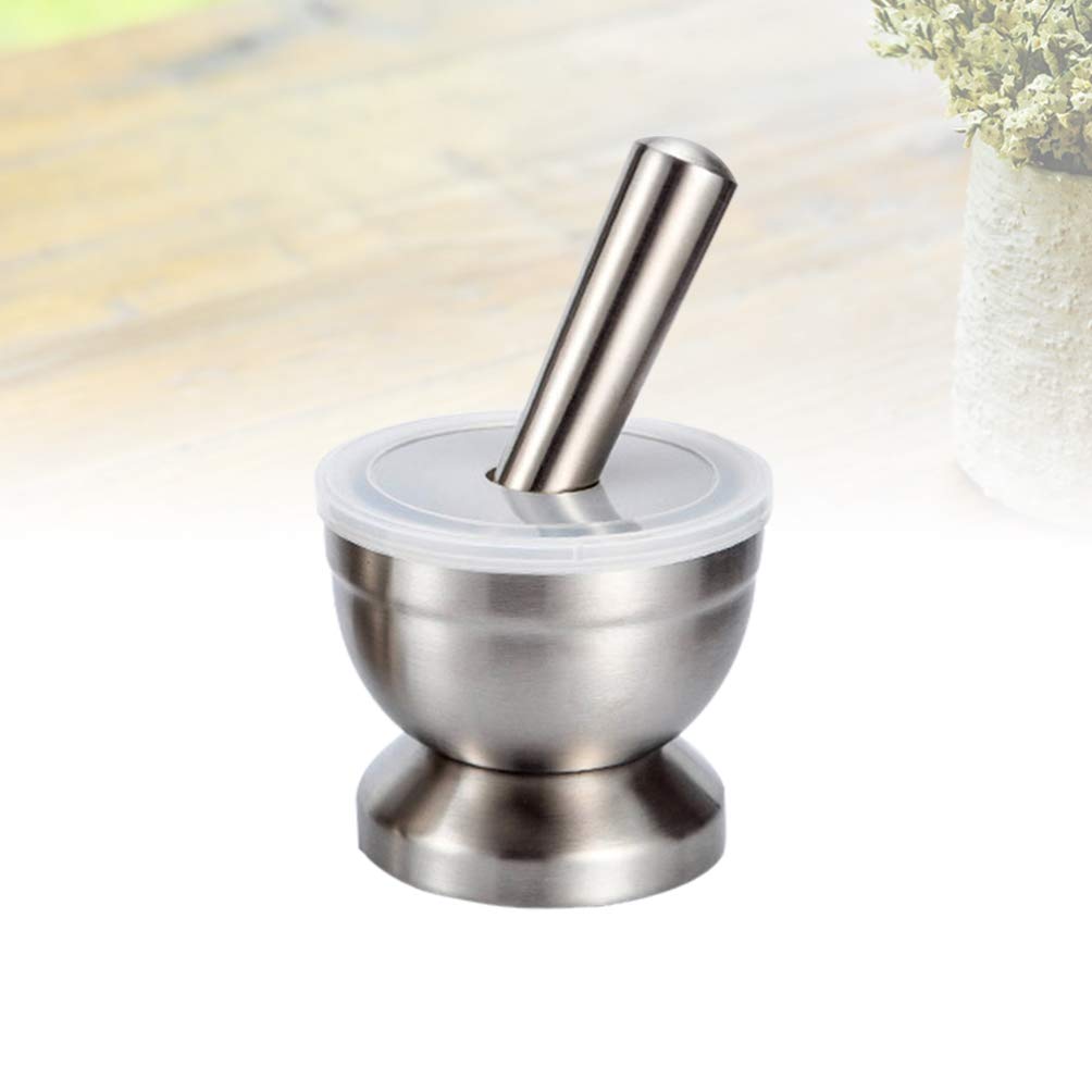 Stainless Steel Garlic Press & Masher with Lid - 1PC Multifunctional Garlic Grinder, Crusher, and Mincer for Kitchen - Perfect for Cooking, Baking, and Meal Prep